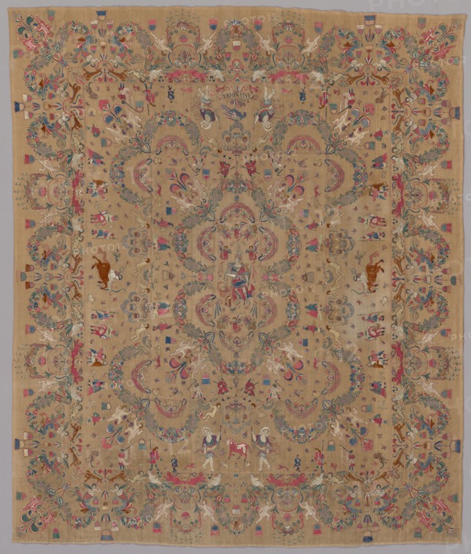 Embroidery with Allegorical and Mythological Motifs, South America, 1660s. Creator: Unknown.