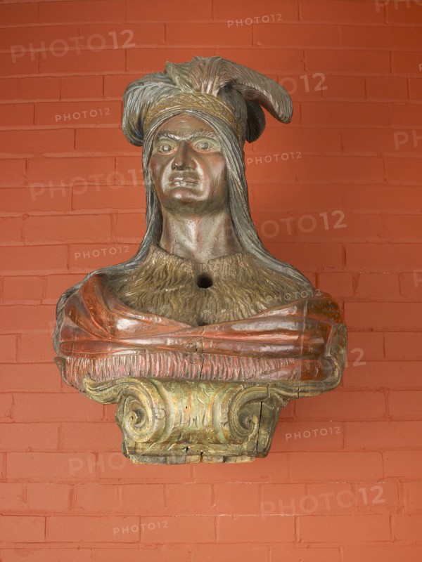 Ship Figurehead: Native American Bust, c. 1860. Creator: Unknown.