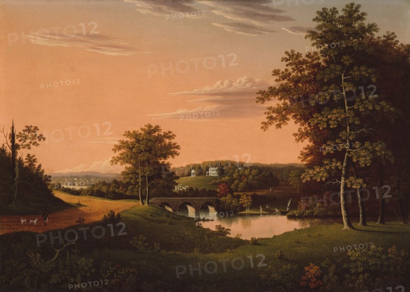 Point Breeze, the Estate of Joseph Napoleon Bonaparte at Bordentown, New Jersey, 1817/20. Creator: Charles Lawrence.
