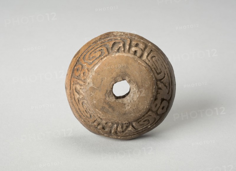 Ear Ornament or Spindle Whorl with Modeled Design, A.D. 1450/1521. Creator: Unknown.