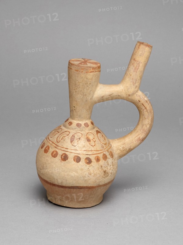 Handle Spout Vessel Depicting Rows of Beans and Dots, 100 B.C./A.D. 500. Creator: Unknown.