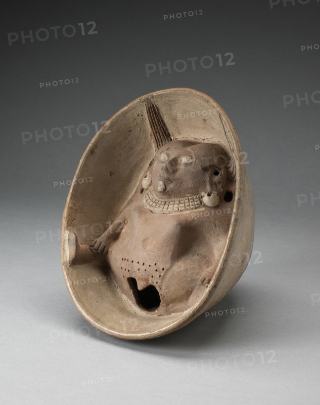 Bowl with Sculpted Female Figure with Splayed Legs in Interior, 100 B.C./A.D. 500. Creator: Unknown.