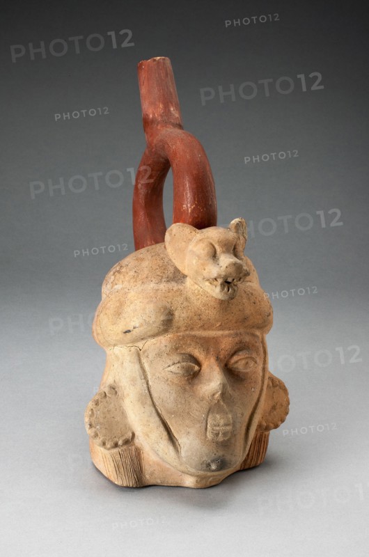 Portrait Vessel of a Ruler with Feline Headdress and Facial Deformities, 100 B.C./A.D. 500. Creator: Unknown.