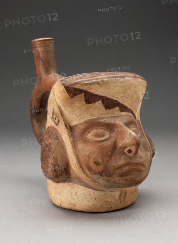 Portrait Vessel of a Figure with a Squared Headdress, 100 B.C./A.D. 500. Creator: Unknown.