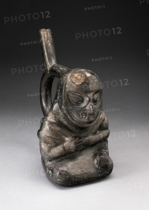 Handle Spout Vessel in the Form of a Seated Anthropomorphic Owl, 100 B.C./A.D. 500. Creator: Unknown.