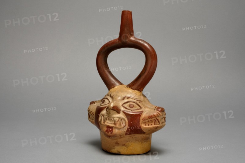 Stirrup Vessel in the Form of Multi-Headed Feline Being, A.D. 250/500. Creator: Unknown.