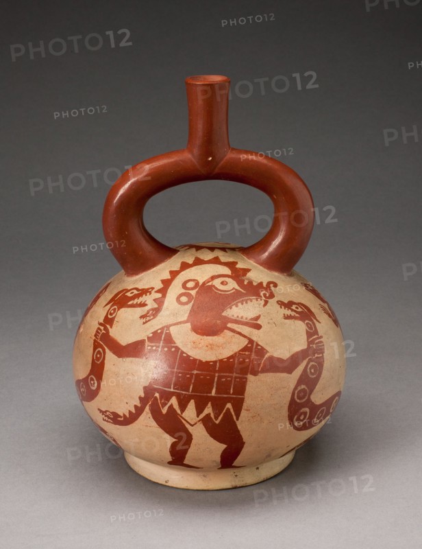 Ritual Vessel Depicting a Masked Deity with Serpents, 100 B.C./A.D. 500. Creator: Unknown.