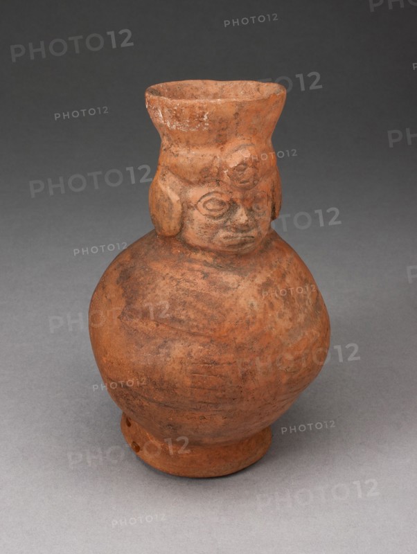 Small Jar in the Form of an Abstract Figure with Modeled Head, 100 B.C./A.D. 500. Creator: Unknown.