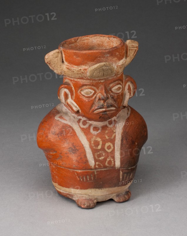 Jar in the Form of a Figure with Modeled Head and Painted Tunic, 100 B.C./A.D. 500. Creator: Unknown.