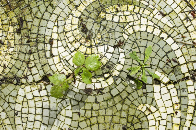 Mosaic floor, Doxford House, Silksworth, Sunderland, 2014. Creator: Alun Bull.