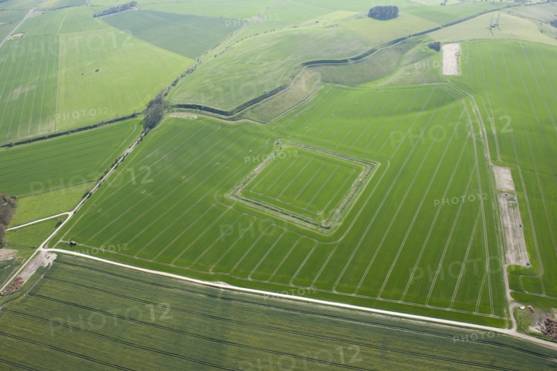 The Wansdyke and a possible sheep enclosure on North Down, Wiltshire, 2015. Creator: Historic England.
