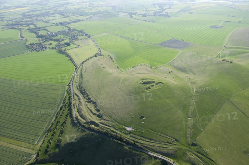 View from Adam's Grave long barrow on Walkers Hill to Alton Barnes, Wiltshire, 2015. Creator: Historic England.