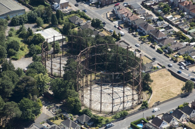 Gas holders, Branksome Gas Works, Poole, Dorset, 2018. Creator: Historic England.