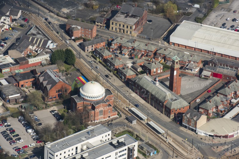 Roman Catholic Church of St John the Baptist and Rochdale Fire Station, Rochdale, 2019. Creator: Historic England.