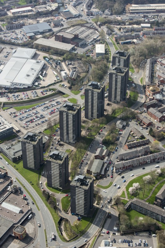The Seven Sisters tower blocks, College Bank, Rochdale, 2019. Creator: Historic England.