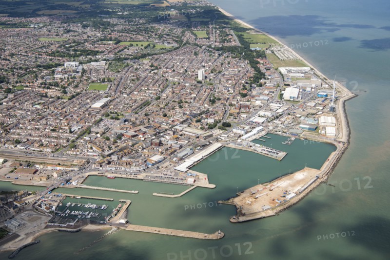 Hamilton Dock, Waveney Dock and the outer harbour at Lowestoft, Suffolk, 2019. Creator: Historic England.