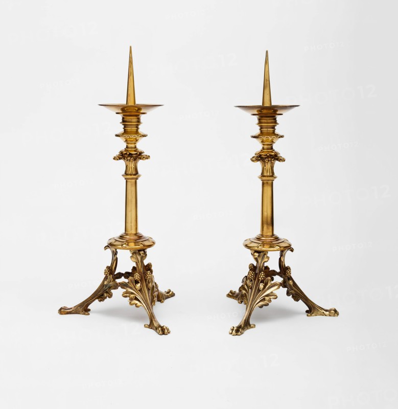 Pair of Altar Candlesticks, Paris, 1862.