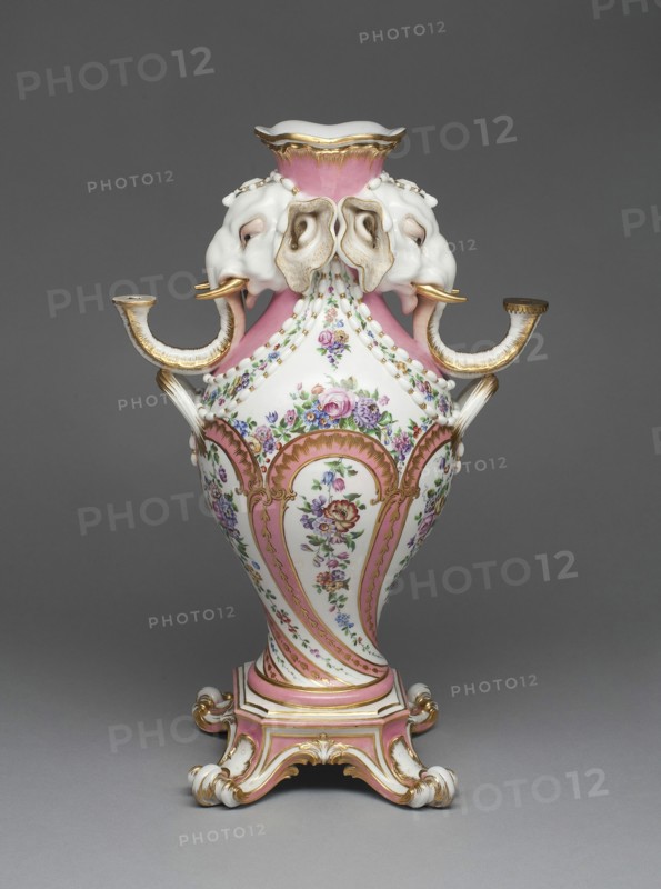 Elephant Candelabrum Vase (Vase à Tête d'Eléphant), Sèvres, 1757/58.