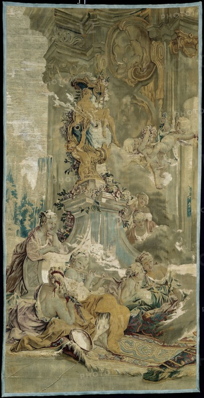 Psyche's Entrance into Cupid's Palace [left fragment], from The Story of Psyche, Beauvais, 1756/63. Woven at the Manufacture Royale de Beauvais under the direction of André Charlemagne Charron, after a cartoon by François Boucher.
