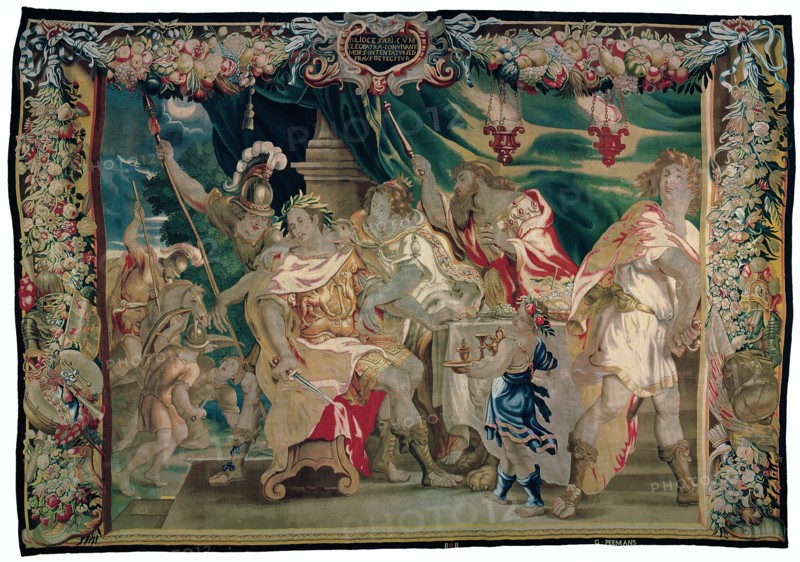Discovery of the Plot to Kill Caesar and Cleopatra, from 'The Story of Caesar and Cleopatra', Flanders, c. 1680. Woven at the workshop of Gerard Peemans, after a design by Justus van Egmont.