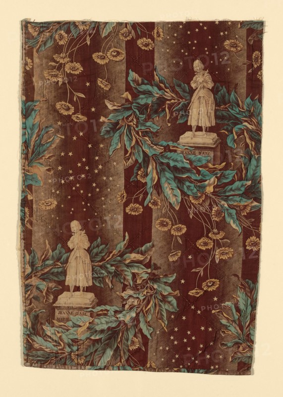 Jeanne d'Arc (Joan of Arc), (Furnishing Fabric), France, 1839/40. After a sculpture by Marie Christine d'Orléans.
