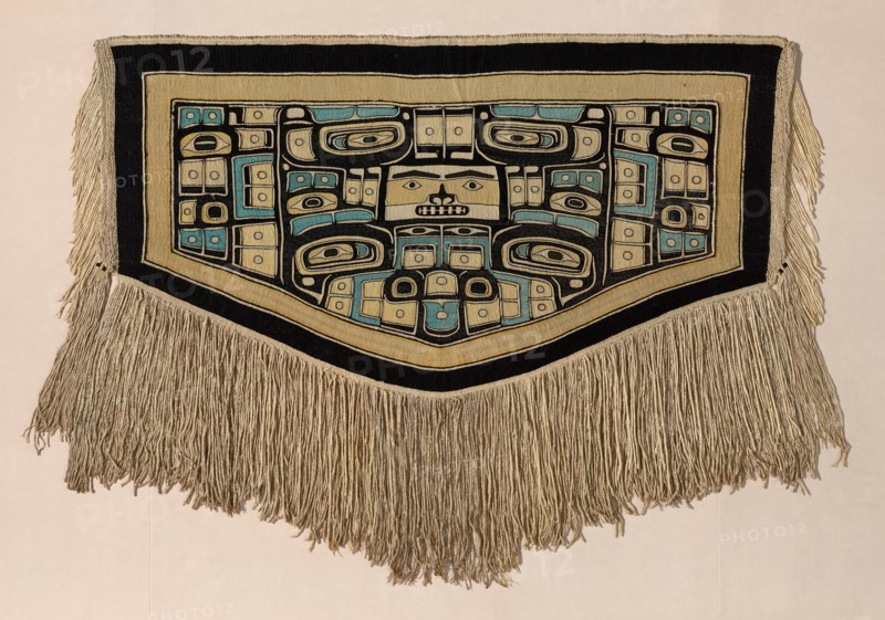 Dance Blanket with Diving Whale and Raven Motifs, Northwest Coast, Late 19th century.