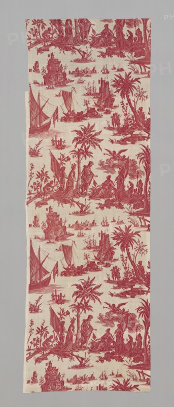 L'Hommage de l'Amérique á la France (America's Tribute to France) (Furnishing Fabric), France, c. 1780. Design attributed to Jean Baptiste Huet.