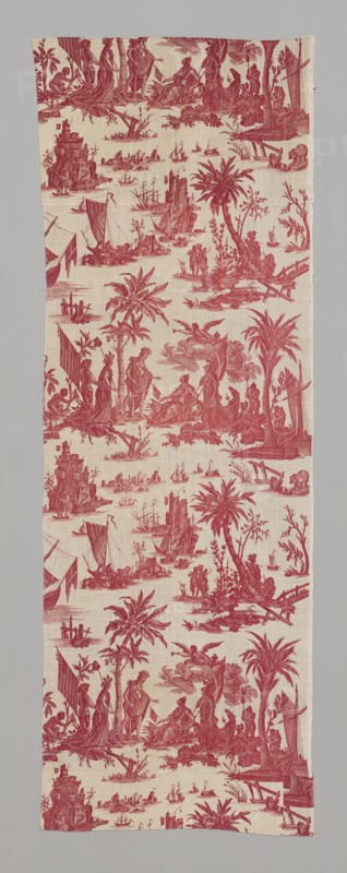 L'Hommage de l'Amérique á la France (America's Tribute to France) (Furnishing Fabric), France, c. 1780. Design attributed to Jean Baptiste Huet.