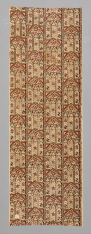 Gothic Arches (Furnishing Fabric), England, 1830/35. Pattern inspired by church architecture.