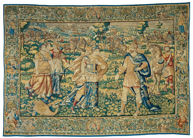Alexander Encounters Thalestris, Queen of the Amazons, from The Story of Alexander the Great, Flanders, c. 1600.