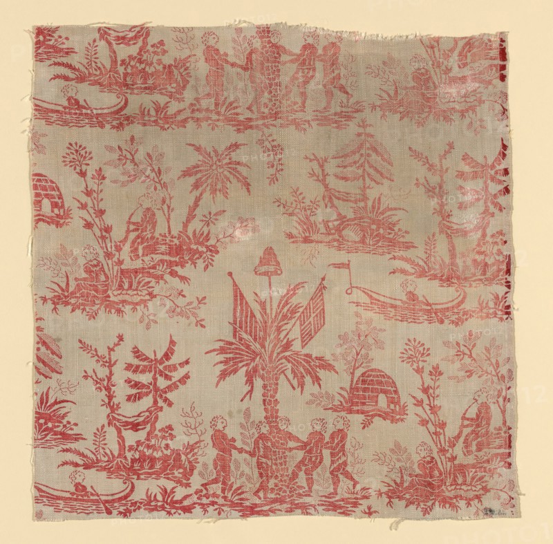 La Danse des Noirs (The Dance of the Blacks) (Furnishing Fabric), France, c. 1760. Manufactured by Christophe Philippe Oberkampf.