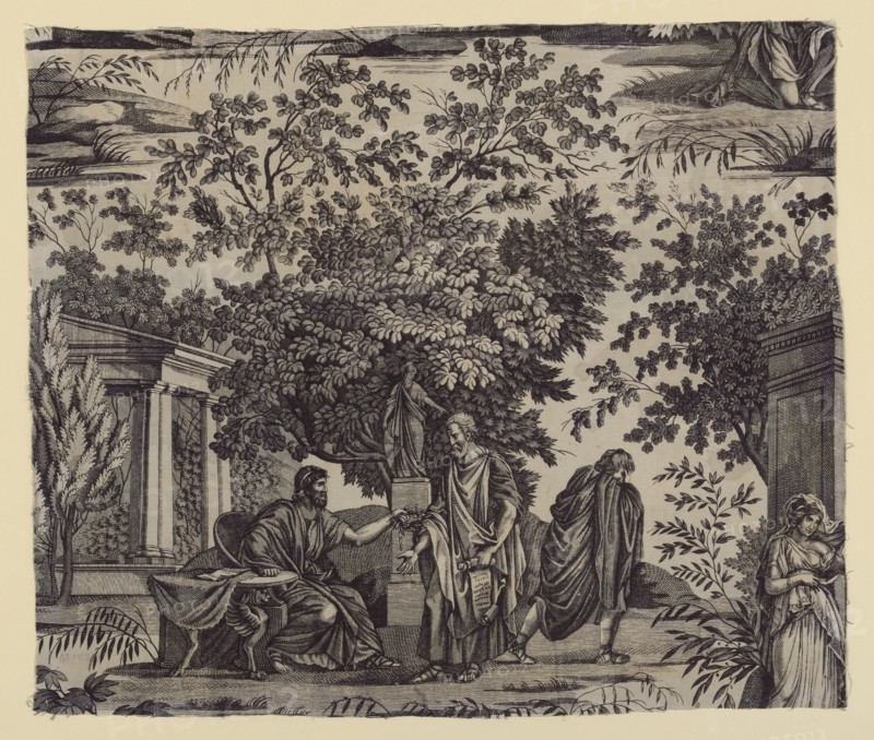 Achille reconnu par Ullysse (Achilles Recognized by Ulysses) (Furnishing Fabric), Nantes, c.1798. Manufactured by Favre-Petitpierre et Cie
