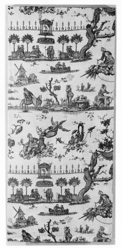 Le Temple de L'Amour (The Temple of Love) (Furnishing Fabric), Nantes, c. 1785. Manufactured by Gorgerat Frères et Cie.