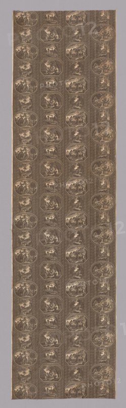 'Fables of Fontaine' Furnishing Fabric, France, c. 1815. Creator: Hartmann et Fils.
