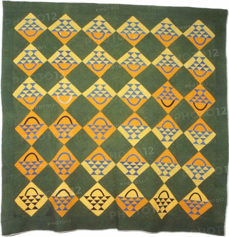 Bedcover (Basket Pattern Quilt), Southern Illinois, 1861.