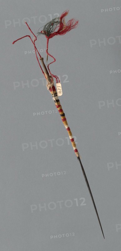 Wooden Spindle with Needlework Decoration, Peru, 1000/1476.