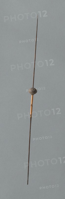 Wooden Spindles with Ceramic Whorls, Peru, 1000/1476.