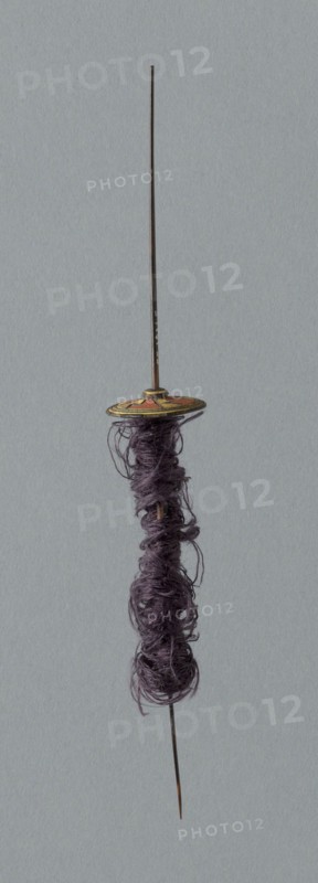 Wooden Spindle with Ceramic Whorls, Peru, 1000/1476.