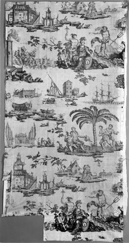 Neptune or L'Empire de la Mer (Neptune or the Empire of the Sea) (Furnishing Fabric), Nantes, c. 1795. Possibly designed by Belorgé or Samuel Cholet, manufactured by Petitpierre et Cie.