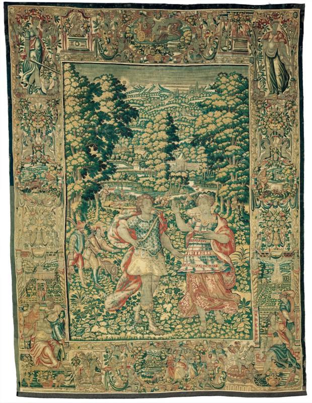 Venus and Adonis (?) with the Duck Hunt, Flanders, c. 1600. Presumably woven at the workshop of Jacques I Geubels or his widow Catharina van den Eynde.