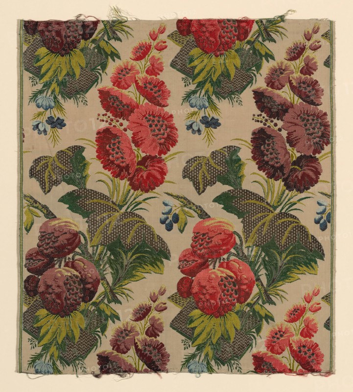 Panel (Furnishing Fabric), France, c. 1734/35. Floral print in the style of Jean Revel.