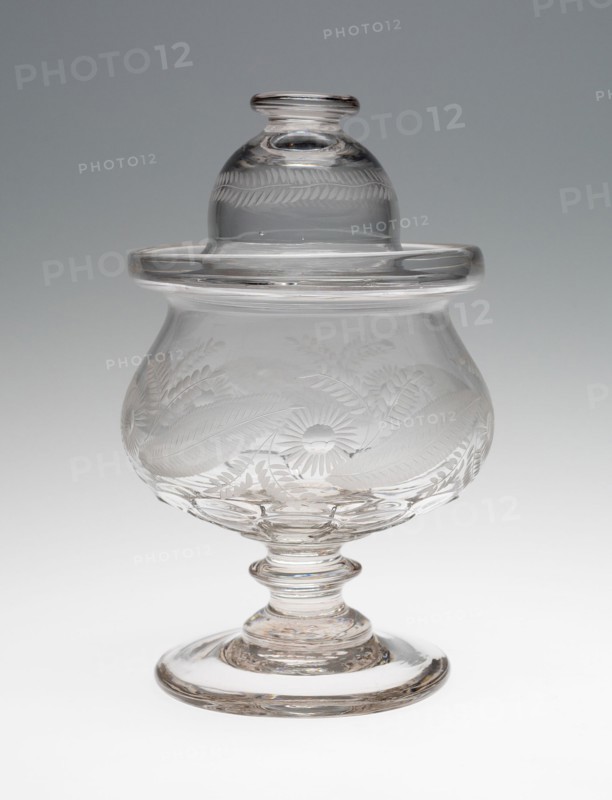 Sugar Bowl, 1820/35. Engraved floral decoration. Attributed to Bakewell, Page & Bakewell.