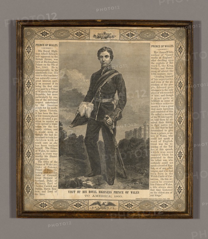 Souvenir Handkerchief Commemorating "Visit of His Royal Highness Prince of Wales to America, 1860", United States, 1860. The future King Edward VII made the first tour of North America by a Prince of Wales.