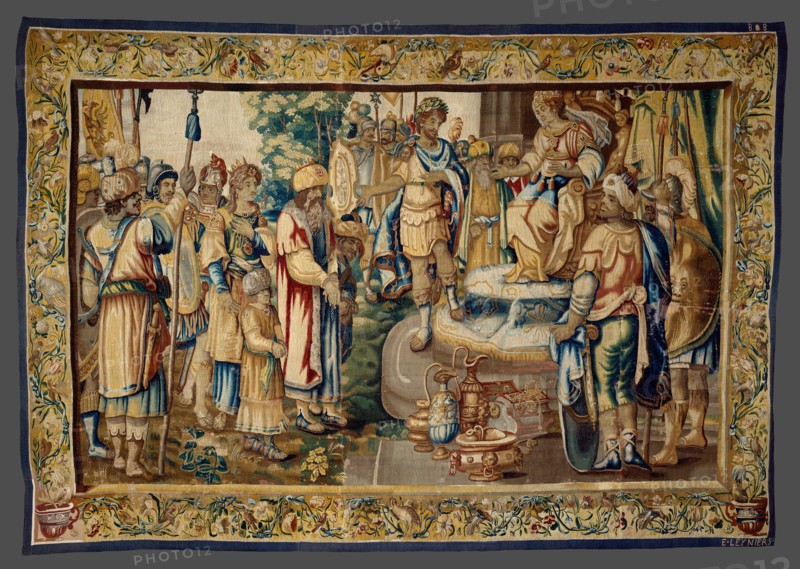 Antony Presents Artavasdes, King of the Armenians, to Cleopatra, from The Story of Antony and Cleopatra, Flanders, c. 1640. Woven at the workshop of Everard III Leyniers