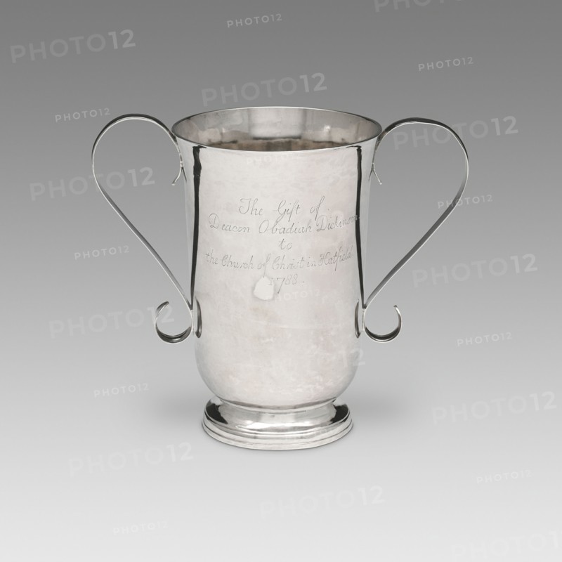 Cup, 1788. 'The Gift of Deacon Obadiah Dickinson to the Church of Christ in Hatfield. 1788'.