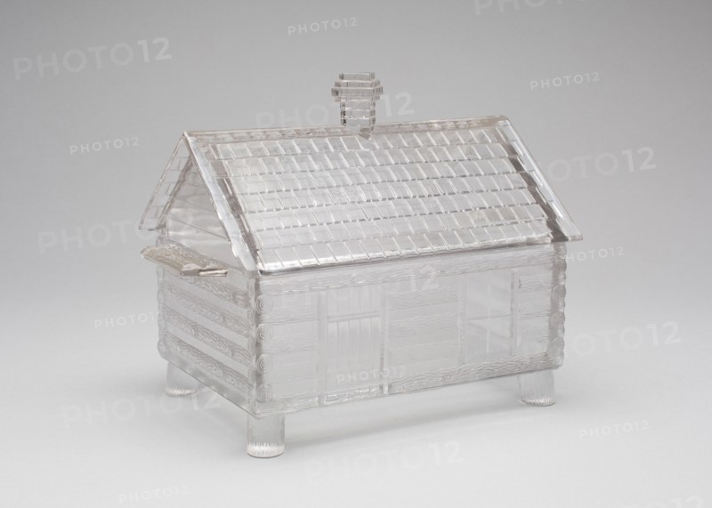 Log Cabin pattern covered dish, c. 1875.
