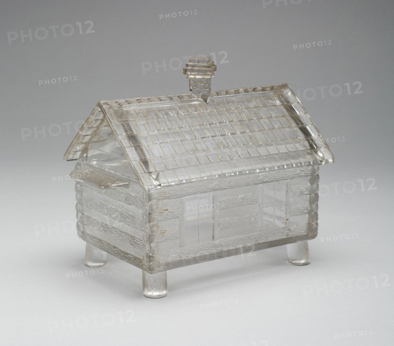 Log Cabin pattern covered dish, c. 1875.