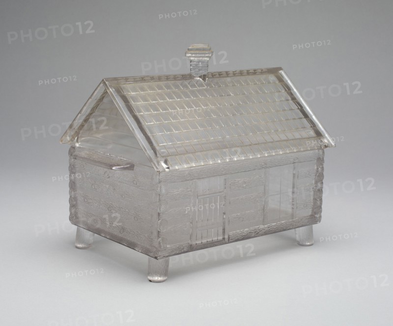 Log Cabin pattern covered dish, c. 1875.