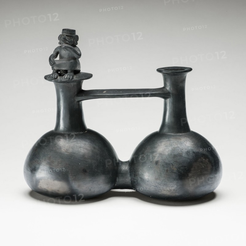 Double Vessel with a Seated Figure, A.D. 1200/1450.