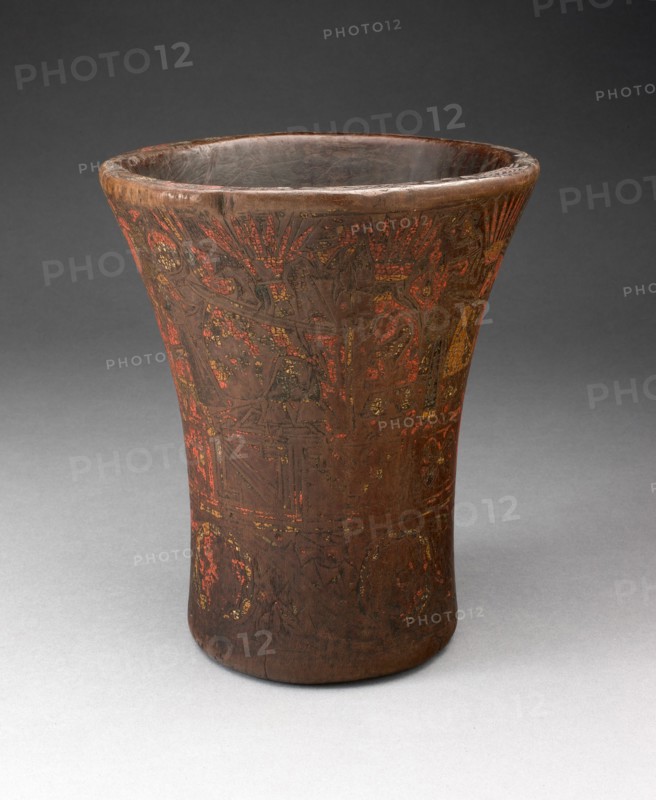 Drinking Vessel (Kero) with Floral and Animal Motifs, A.D. 1450/1532.